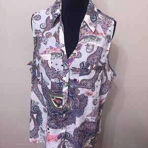 Express Multicolor Paisley Sleeveless Blouse